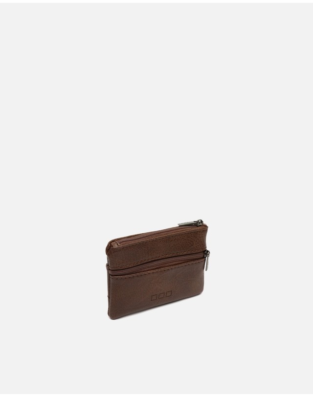 미사코 미사코 지퍼 동전 파우치 미니 지갑 Saulo-5300442133010 BROWN 브라운 착용컷