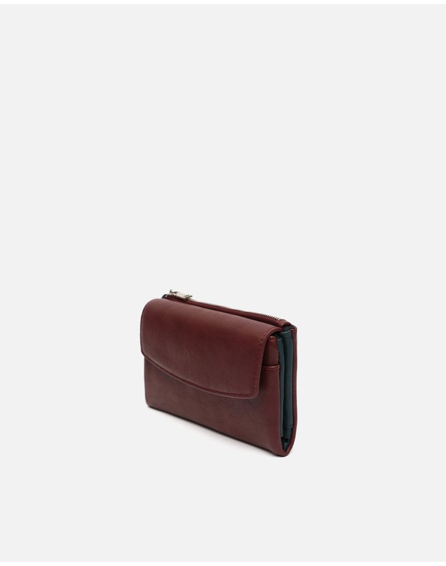 미사코 미사코 심플 플랩 대형 장지갑 Cino-5300250169010 BURGUNDY 레드 착용컷