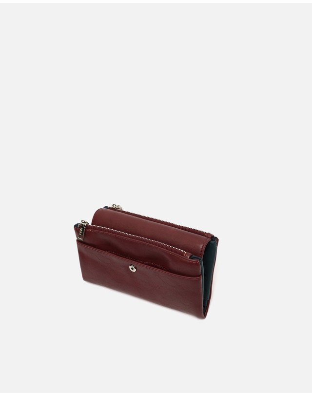 미사코 미사코 심플 플랩 대형 장지갑 Cino-5300250169010 BURGUNDY 레드 착용컷