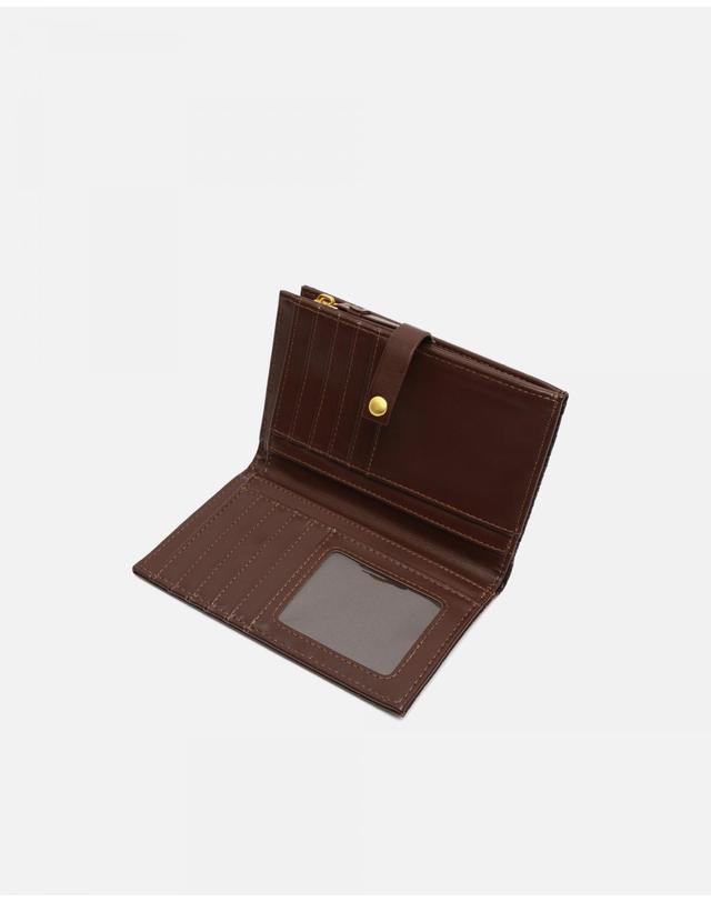 미사코 미사코 우븐 텍스처 카드 슬롯 반지갑 Empadi-5100394133010 BROWN 초콜릿 착용컷