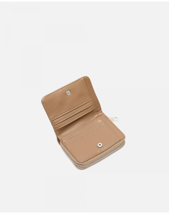 미사코 미사코 엠보싱 레더 지퍼 미니 반지갑 Esnike-5100461128017 MINK 베이지 착용컷