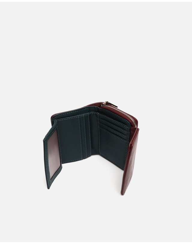 미사코 미사코 플랩 지퍼 미니 파우치 지갑 Cino-5300251169019 BURGUNDY 레드 착용컷