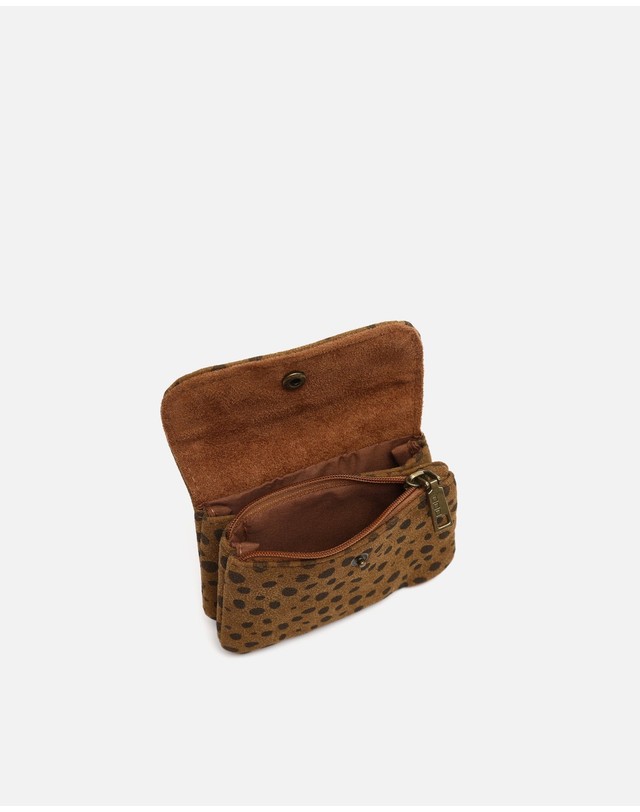 미사코 미사코 애니멀 프린트 미니 동전지갑 Lauris-5300499118015 CAMEL 카멜 착용컷