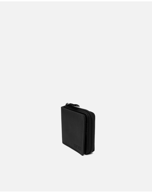 미사코 미사코 동전 카드 지폐 수납 지퍼 지갑 Quiles-5300523002013 BLACK 블랙 착용컷