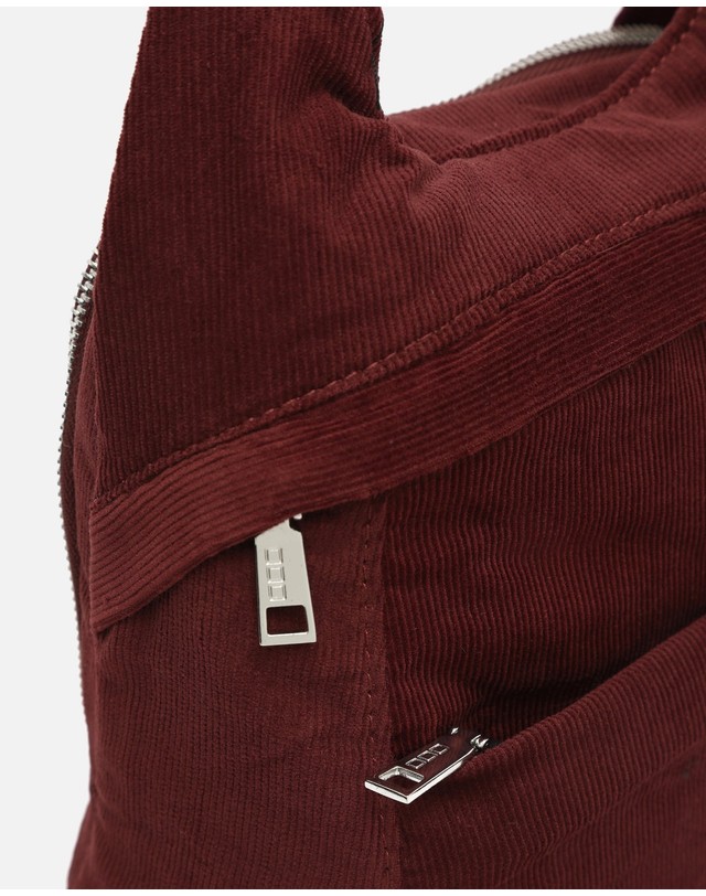 미사코 미사코 도난방지 코듀로이 캐주얼 백팩 Coroy-5300574169017 BURGUNDY 레드 착용컷