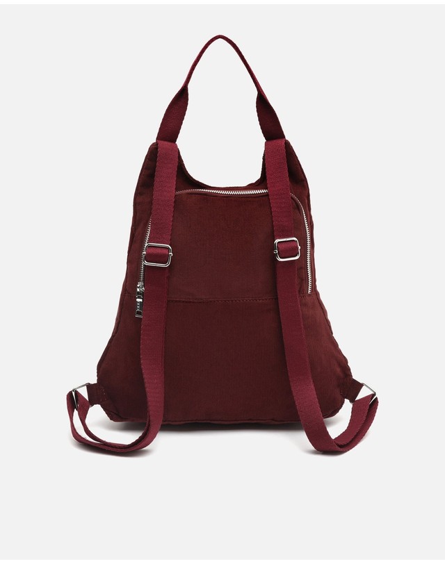 미사코 미사코 도난방지 코듀로이 캐주얼 백팩 Coroy-5300574169017 BURGUNDY 레드 착용컷