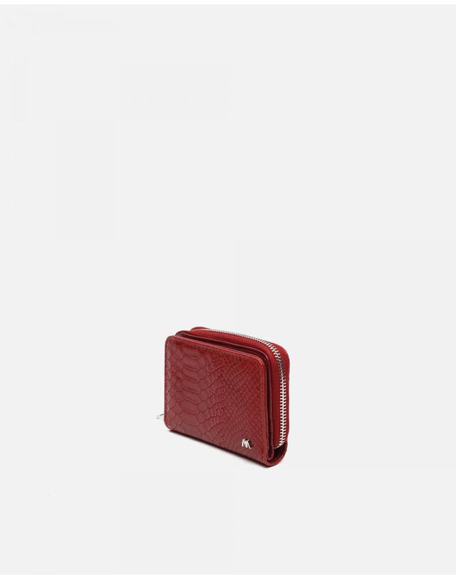 미사코 미사코 엠보싱 지퍼 미니 반지갑 Esnike-5100461169010 BURGUNDY 레드 착용컷