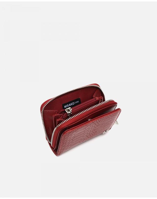 미사코 미사코 엠보싱 지퍼 미니 반지갑 Esnike-5100461169010 BURGUNDY 레드 착용컷