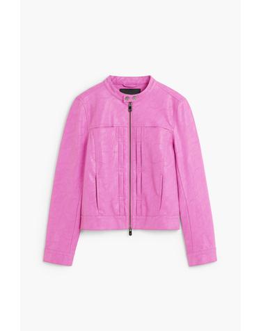 데시구알 페이크 레더 핑크 집업 재킷 26SWEWXG3013 ONE COLOR