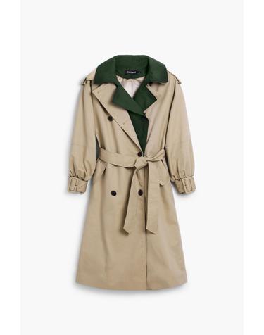 데시구알 투톤 탈착식 라펠 벨트 트렌치코트 26SWEW126007 MULTICOLOR