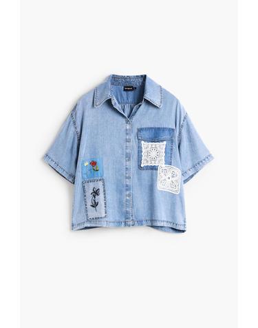 데시구알 패치워크 반팔 셔츠 26WWCWX25007 ONE COLOR