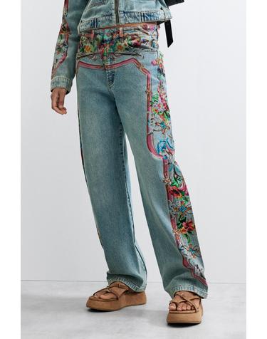 데시구알 프린트 벌룬핏 하이라이즈 데님 팬츠 26WWDD135007 ONE COLOR