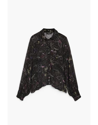 데시구알 프린트 시스루 셔츠 블라우스 26WWBW112000 ONE COLOR