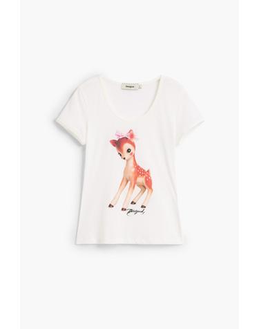 데시구알 밤비 프린트 라운드넥 반팔 티셔츠 26WWTKXK1000 ONE COLOR