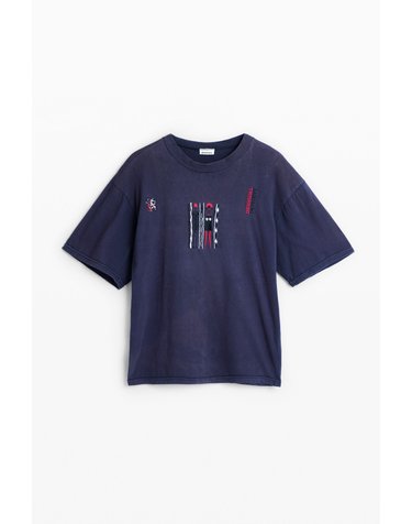 데시구알 라운드넥 자수 반팔 니트 티셔츠 26WMTK265117 ONE COLOR