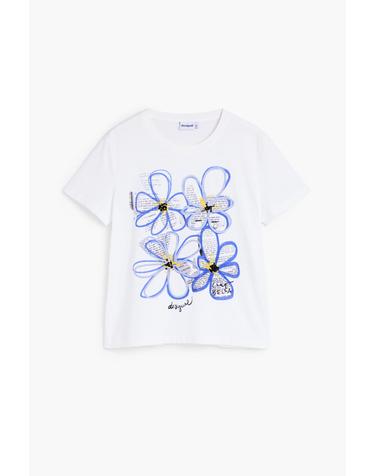 데시구알 플로럴 프린트 크루넥 반팔 티셔츠 26WWTK371000 ONE COLOR
