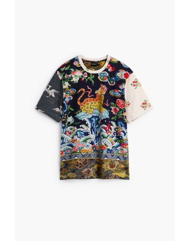 데시구알 오리엔탈 프린트 크루넥 반팔 티셔츠 26WMTK382008 ONE COLOR