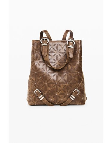 데시구알 플로럴 오픈워크 미니 백팩 26WAKP326064 CAMEL BROWN