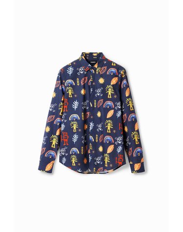 데시구알 아트 프린트 긴팔 포플린 셔츠 23WMCW295000 ONE COLOR
