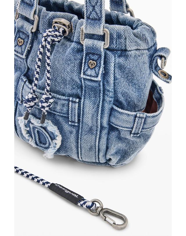 데시구알 데시구알 트렌디 데님 미니 크로스백 26SAYD105005 BLUE DENIM 블루 착용컷