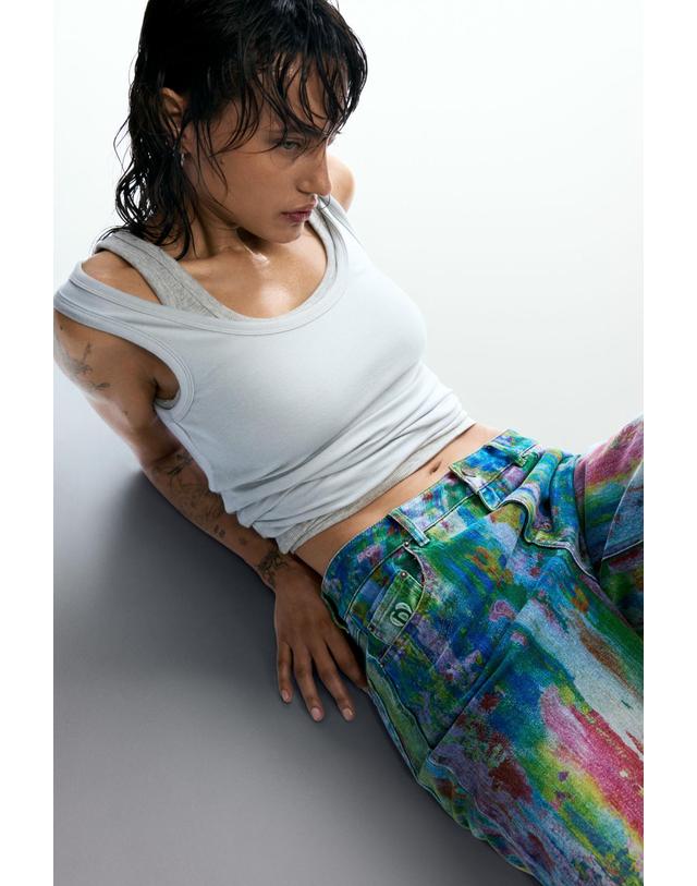 데시구알 데시구알 멀티컬러 스플래터 와이드핏 청바지 26SWDDX35053 MULTICOLOR 착용컷