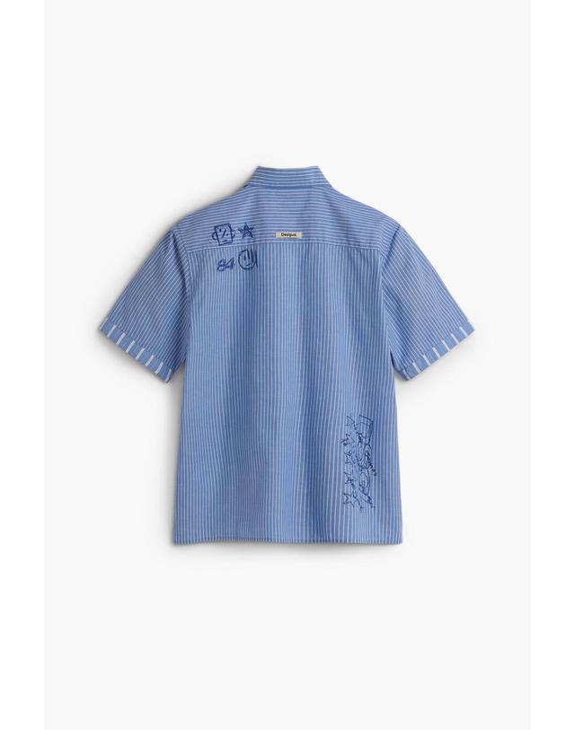 데시구알 데시구알 레귤러핏 스트라이프 반팔 셔츠 26WMCW175004 ONE COLOR 블루 착용컷