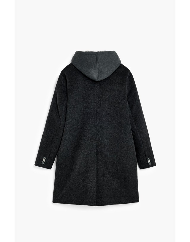 데시구알 데시구알 울 혼방 후드 싱글 코트 27SMEW022006 DARK GRAY 그레이 착용컷