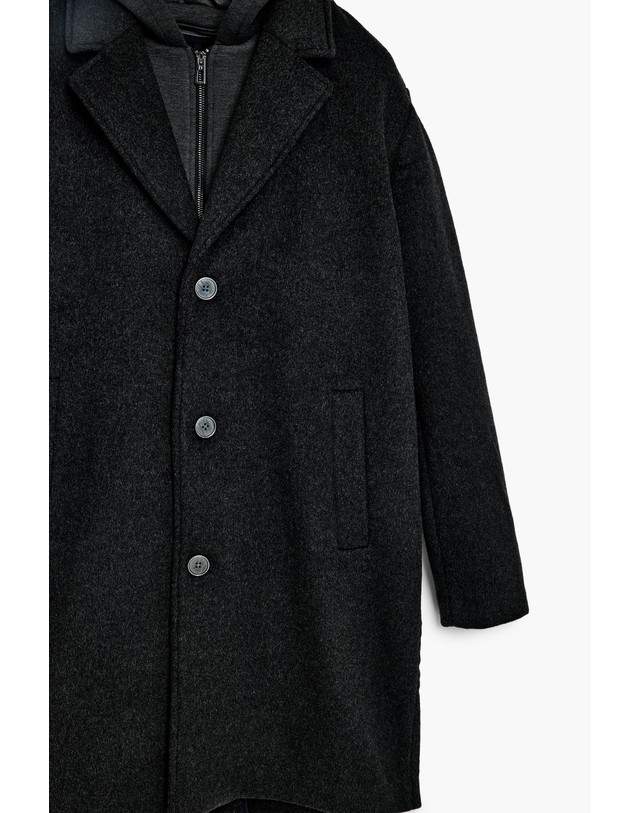 데시구알 데시구알 울 혼방 후드 싱글 코트 27SMEW022006 DARK GRAY 그레이 착용컷