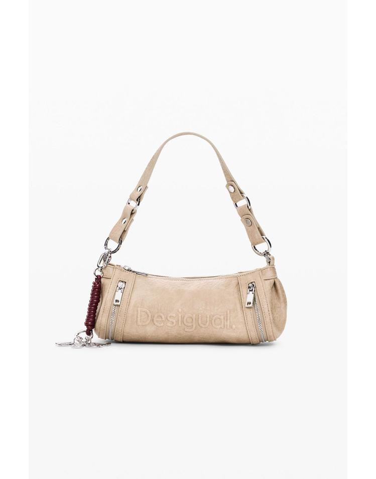 데시구알 엠보싱 로고 더블 지퍼 숄더백 26WAXPA11008 BEIGE