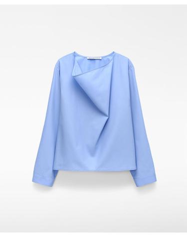 아돌포도밍게즈 드레이프 보트넥 블라우스 220042338161 LIGHT BLUE