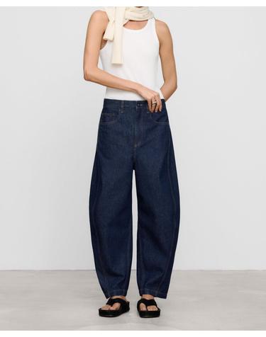 아돌포도밍게즈 배럴핏 코튼 데님 팬츠 290011115161 NAVY BLUE