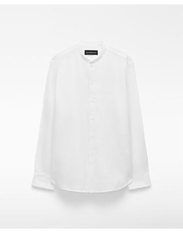 아돌포도밍게즈 리넨 레귤러핏 만다린카라 셔츠 화이트 120241581161 WHITE