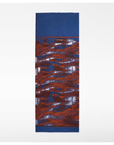 아돌포도밍게즈 에스닉 프린트 코튼 스카프 232092593162 NAVY BLUE