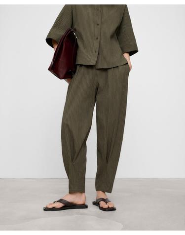 아돌포도밍게즈 스트라이프 코튼 벌룬 조거 팬츠 269101950262 GREEN/GREY