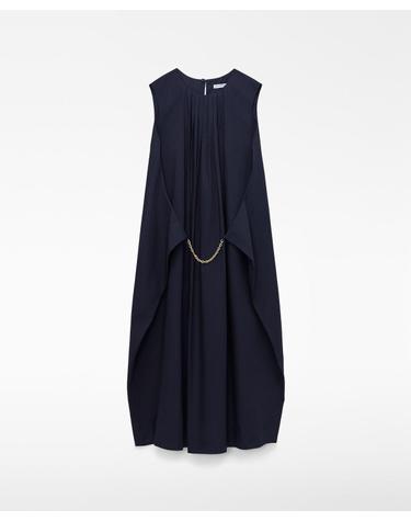 아돌포도밍게즈 체인 디테일 벌룬 미디 원피스 291032560162 NAVY BLUE