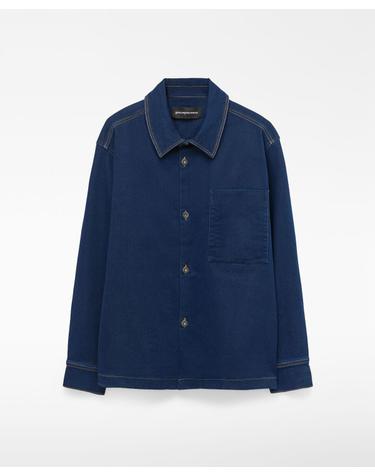 아돌포도밍게즈 체스트 포켓 데님 오버셔츠 121012527162 NAVY BLUE