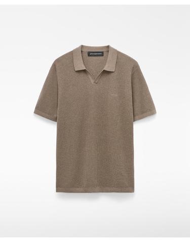 아돌포도밍게즈 레귤러핏 브이넥 반팔 니트 폴로셔츠 151062623162 LIGHT BROWN