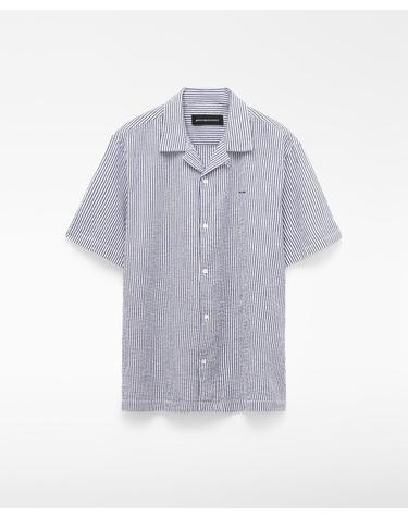 아돌포도밍게즈 시어서커 스트라이프 볼링카라 반팔 셔츠 122041238361 GREY STRIPE