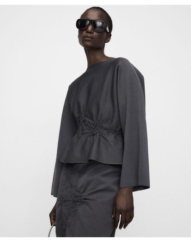 아돌포 도밍게즈 아돌포도밍게즈 아돌포도밍게즈 그레이 웨이스트 셔링 니트 탑 253131597261 DARK GREY 착용컷