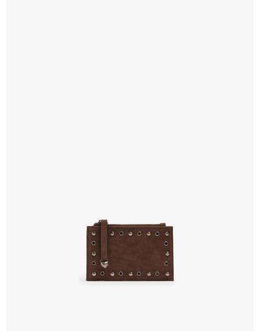 팔포이즈 스터드 레더 이펙트 카드 홀더 248820 BROWN