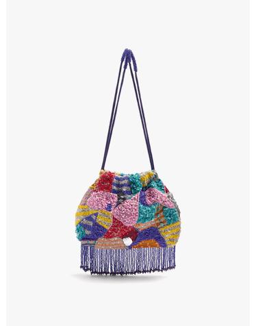 팔포이즈 멀티컬러 비즈 프린지 버킷백 248537 MULTICOLOR