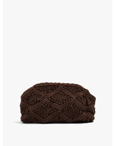 팔포이즈 마크라메 비즈 체인 클러치백 249325 BROWN