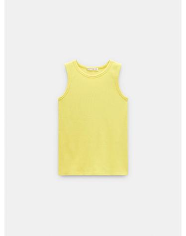 팔포이즈 골지 코튼 라운드넥 민소매 탑 252217 YELLOW