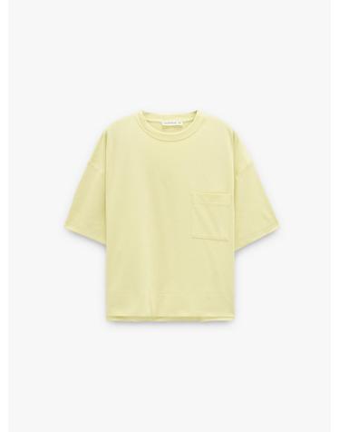 팔포이즈 오버사이즈 코튼 포켓 반팔 티셔츠 249267 YELLOW