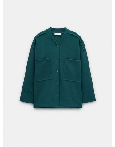 팔포이즈 라운드넥 버튼 포켓 숏 코트 252863 GREEN
