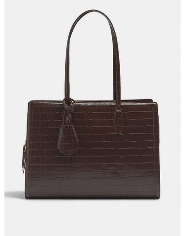 팔포이즈 크록 엠보싱 15인치 노트북 토트백 251554 BROWN