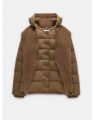 팔포이즈 탈착 후드 스카프 패딩 코트 249424 BROWN