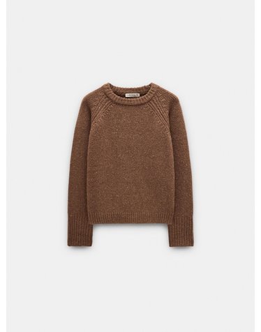 팔포이즈 울 혼방 무지 라글란 니트 스웨터 252285 BROWN