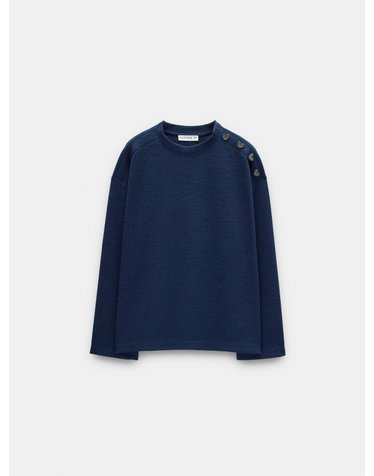 팔포이즈 하트 버튼 루즈핏 긴팔 스웨터 253894 NAVY