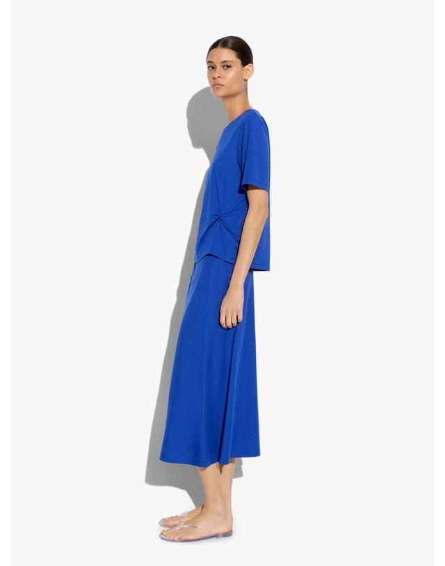 팔포이즈 팔포이즈 셔링 디테일 반팔 티셔츠 245754 BLUE 블루 착용컷